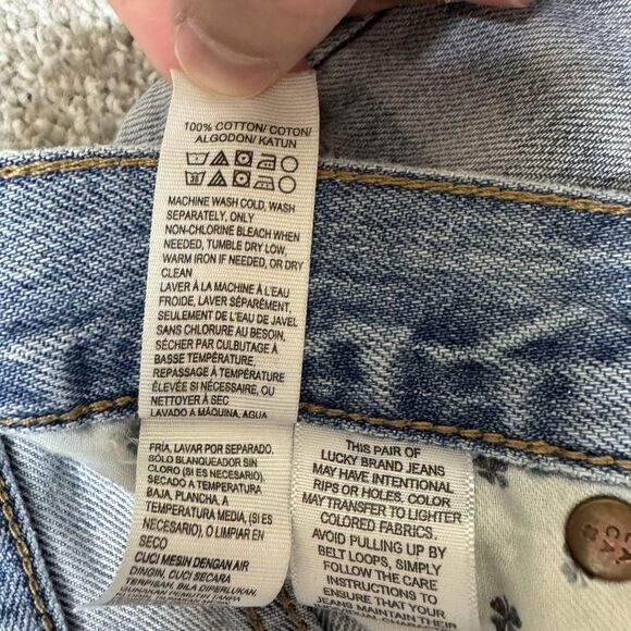 Lucky Brand The Cut Off Shorts Womens 6/28 Light Wash Denim Distressed Lace - Picture 8 of 12